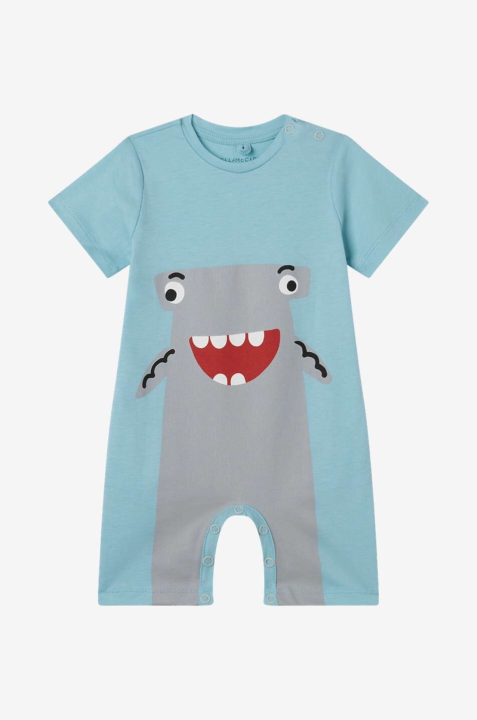 Shark short-sleeved baby playsuit