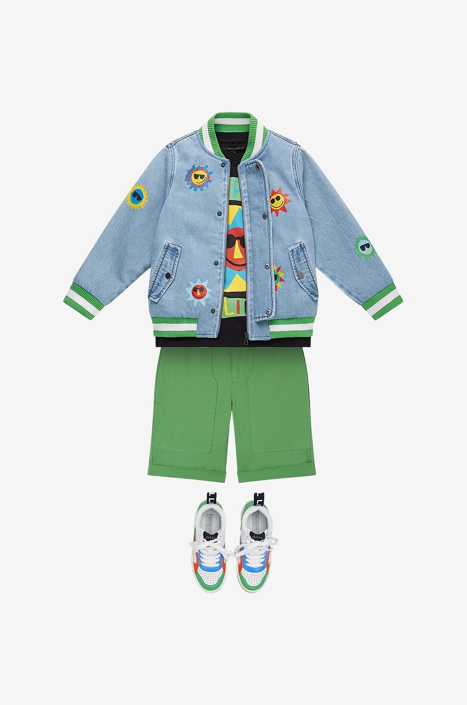 STELLA McCARTNEY KID Sunshine boy's denim bomber jacket Boy LIGHT BLUE 4