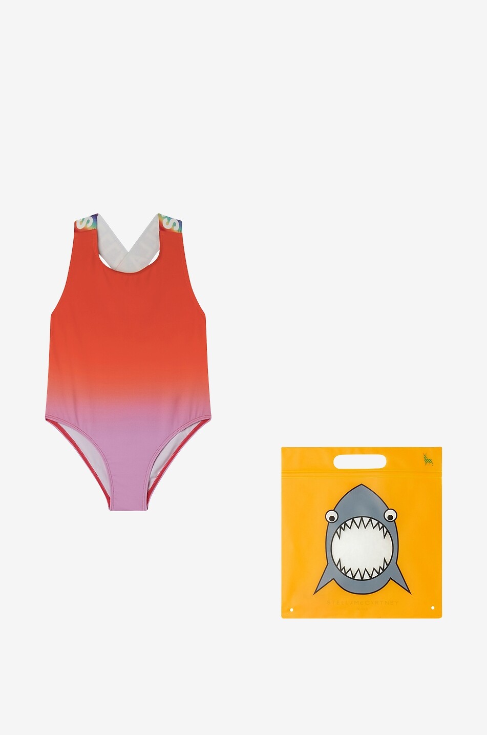 Logo Tape Ombré girl's swimsuit