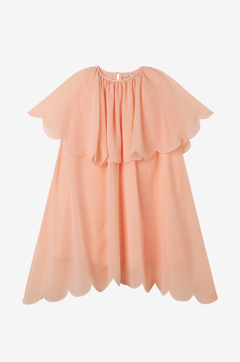 Festive scalloped girl's georgette dress