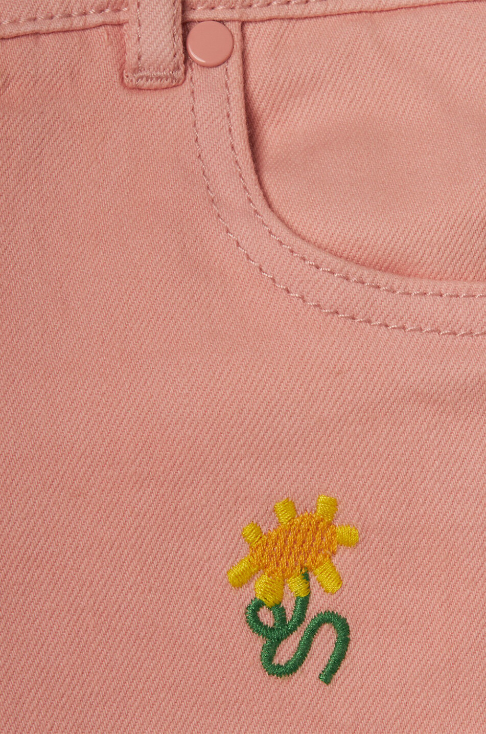 STELLA McCARTNEY KID Sunflower girl's embroidered denim shorts Girl LIGHT PINK 3