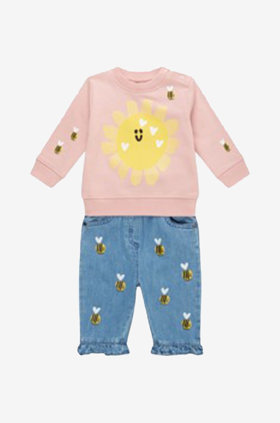 STELLA McCARTNEY KID Sun & Bumblebees baby crewneck sweatshirt Baby LIGHT PINK 3