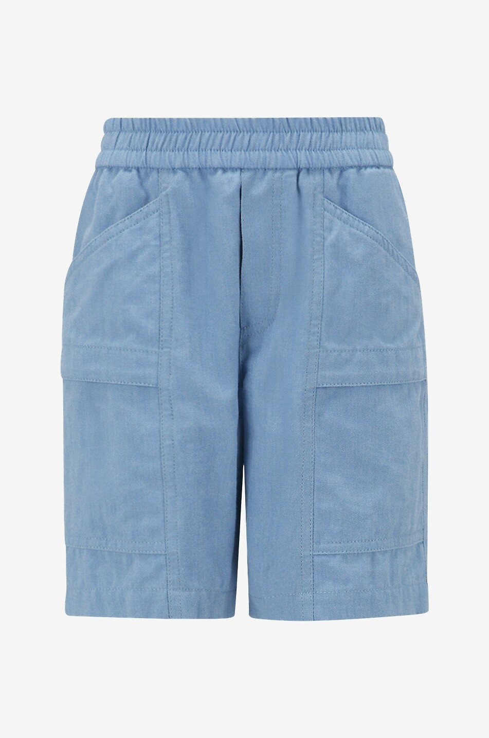 MONCLER Boy's utility chambray Bermuda shorts Boy LIGHT BLUE 1