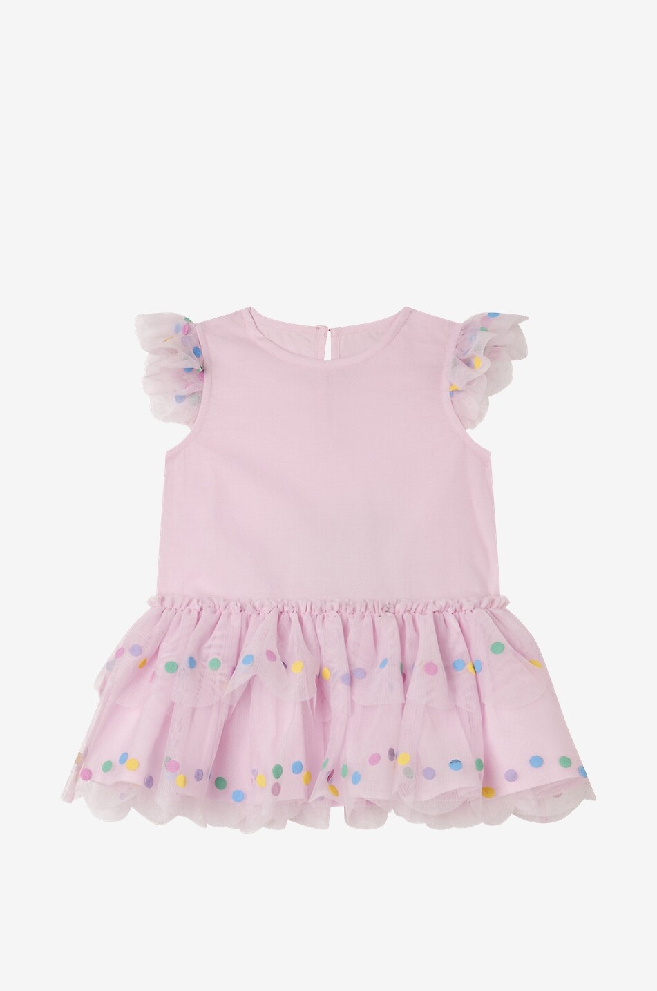 Robe bébé en jersey et tulle brodée Confetti