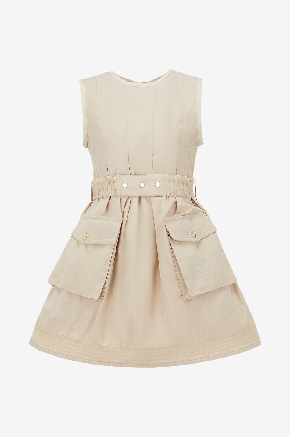 MONCLER A-förmiges Mädchen-Utility-Kleid ohne Ärmel Mädchen BEIGE 1