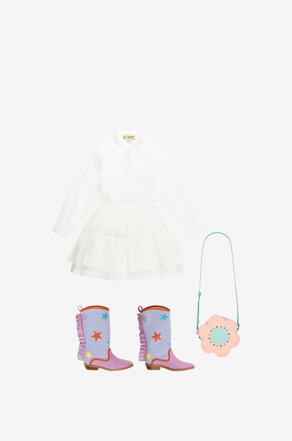 Santiags fille Star Fringed