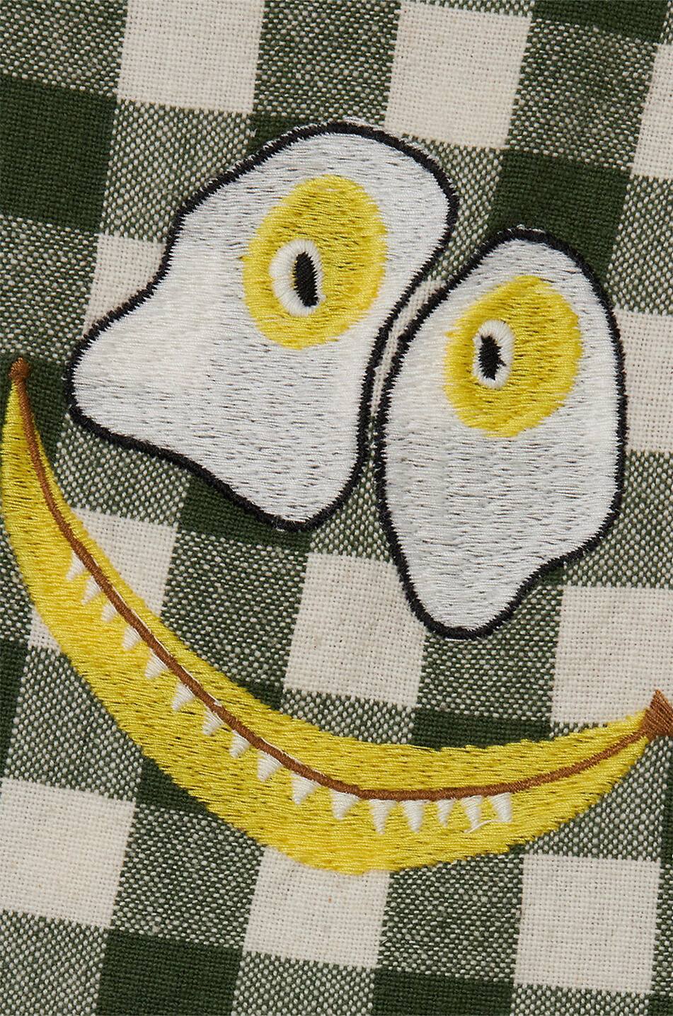 Veggie Embroidery boy's checked shorts