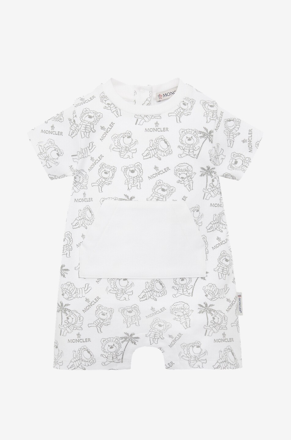 MONCLER Baby-Jersey-Kurzstrampler Moncler Teddy Baby CREMEFARBEN 1