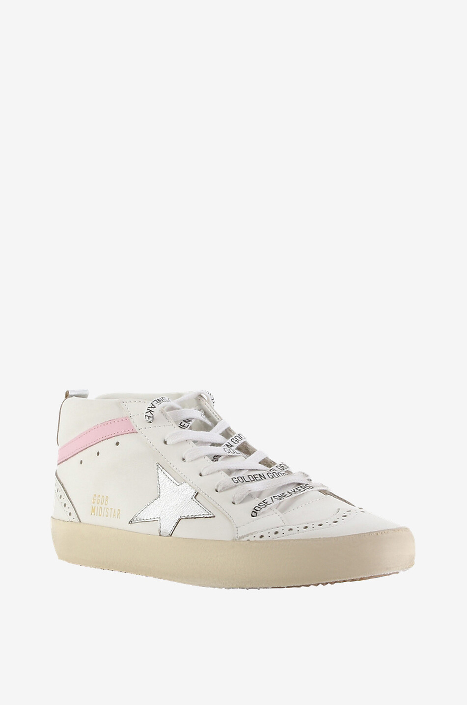 GOLDEN GOOSE Mid-Star high-top sneakers with silver star Women WHITE 1