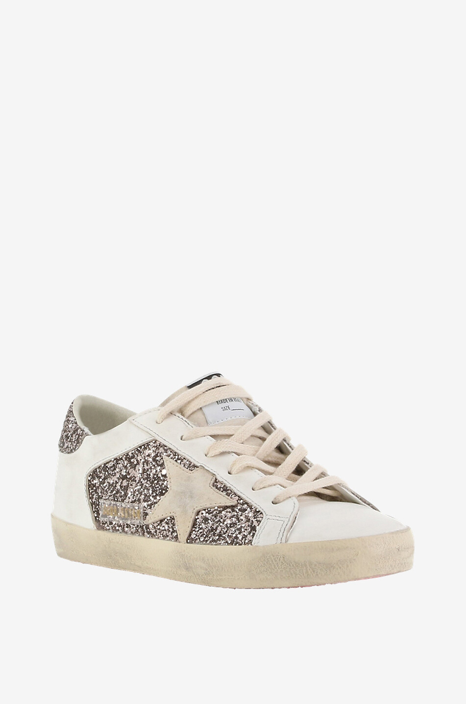 Super-Star distressed sneakers with glitter