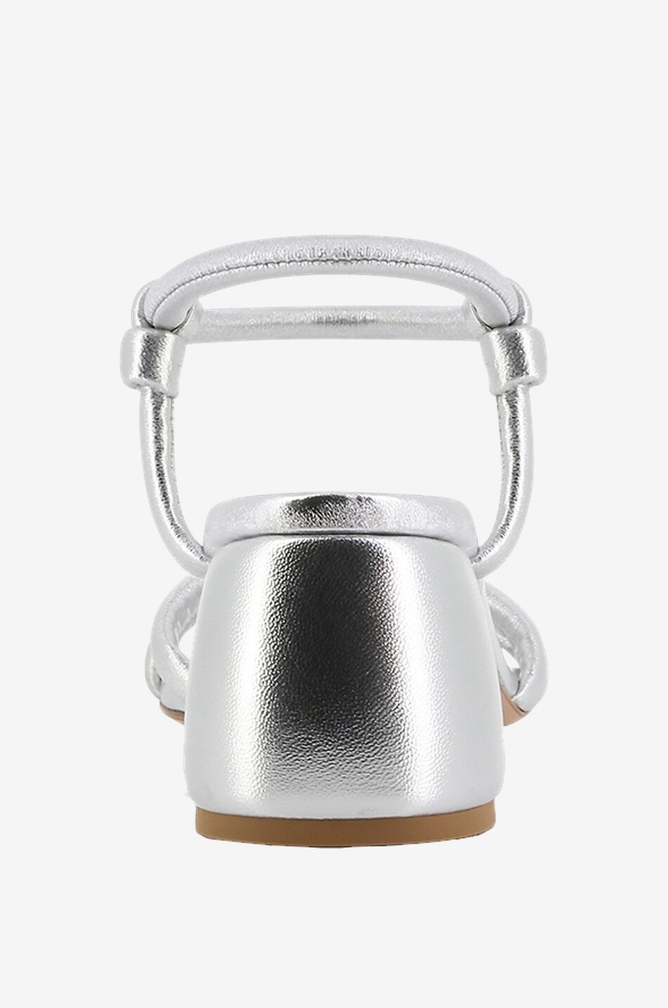 Metallic-Leder-Sandalen mit rundem Absatz Cassis 60