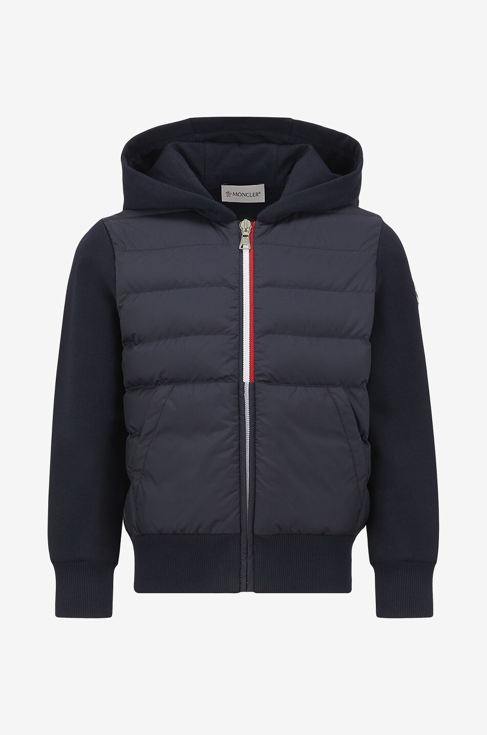 Jungen-Kapuzensweatjacke mit Daunenteilen
