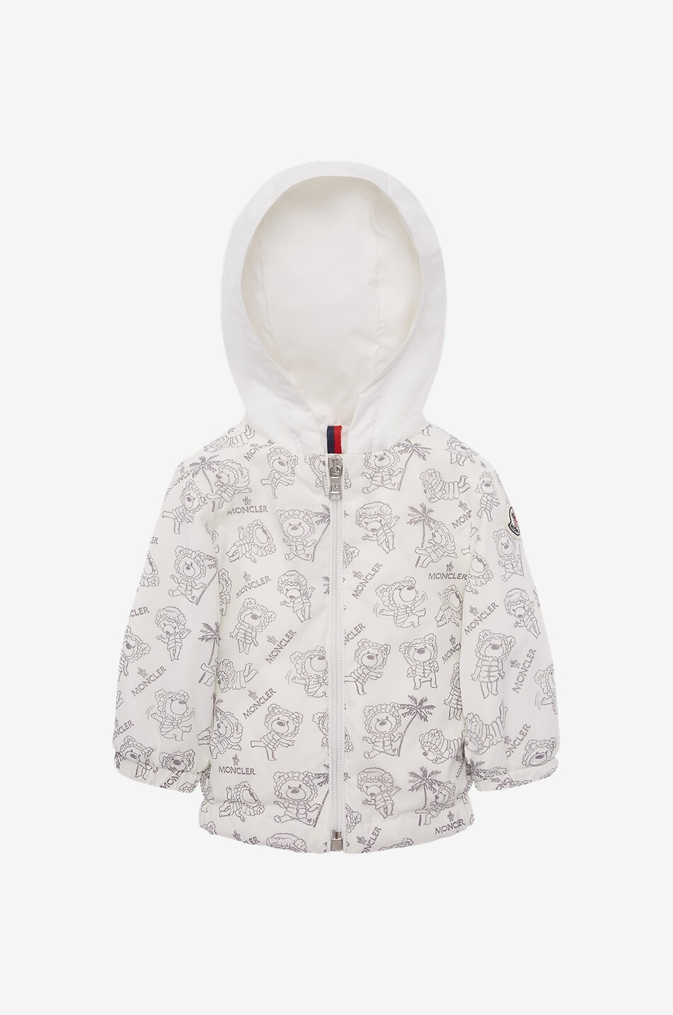 MONCLER Fynn teddy printed baby rain jacket Baby EGGSHELL 1