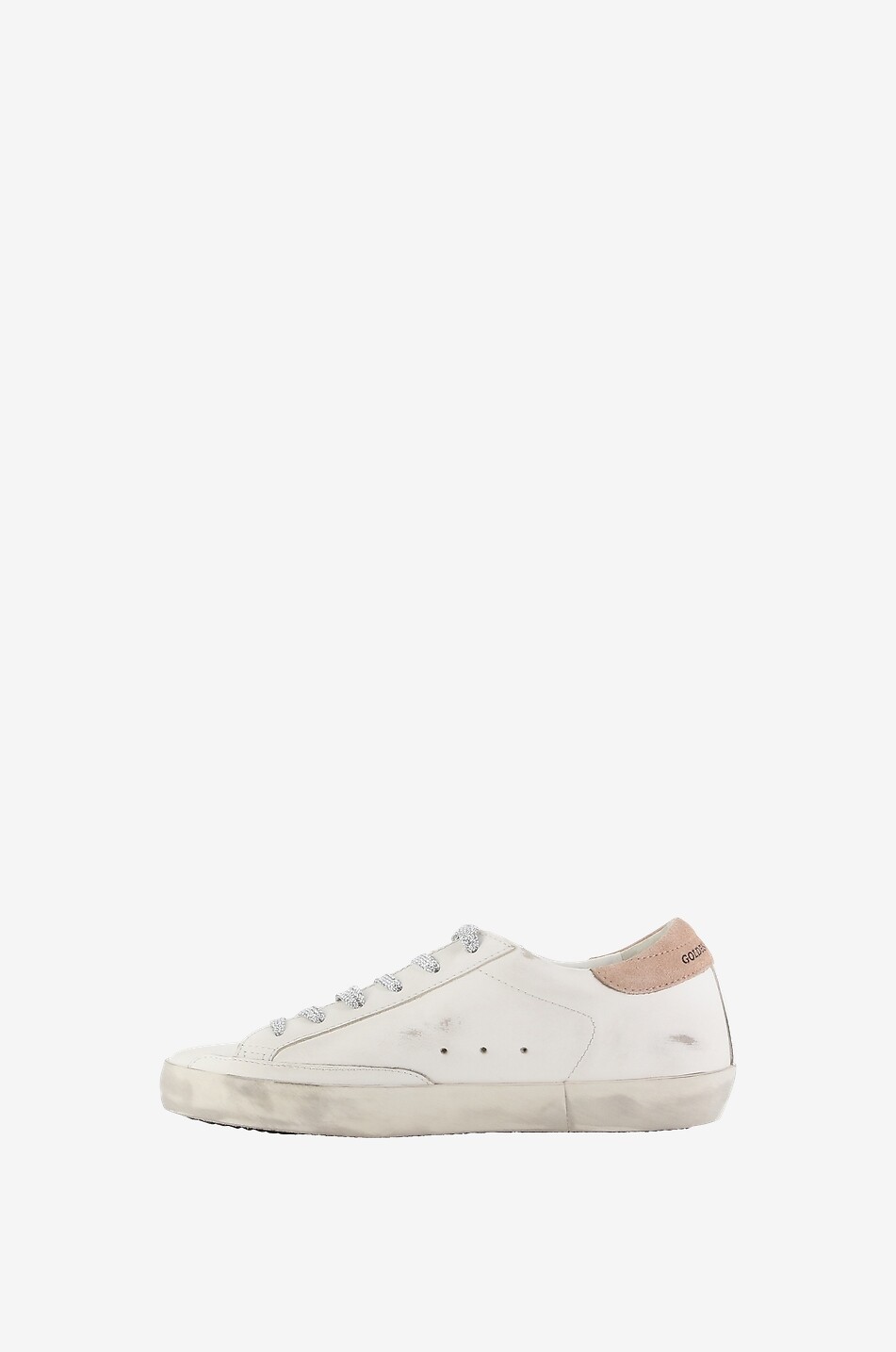 GOLDEN GOOSE Super-Star low-top sneakers with pink star and silver-tone laces Women WHITE 3