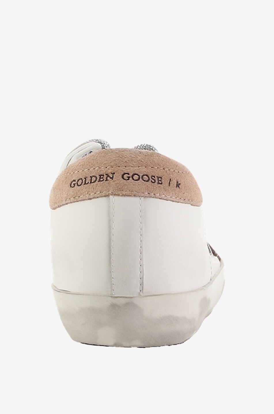 GOLDEN GOOSE Super-Star low-top sneakers with pink star and silver-tone laces Women WHITE 4