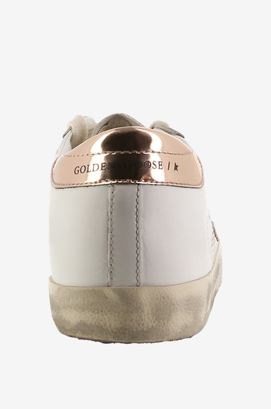 GOLDEN GOOSE Niedrige Sneakers mit Glitterstern Super-Star Damen WEISS 4