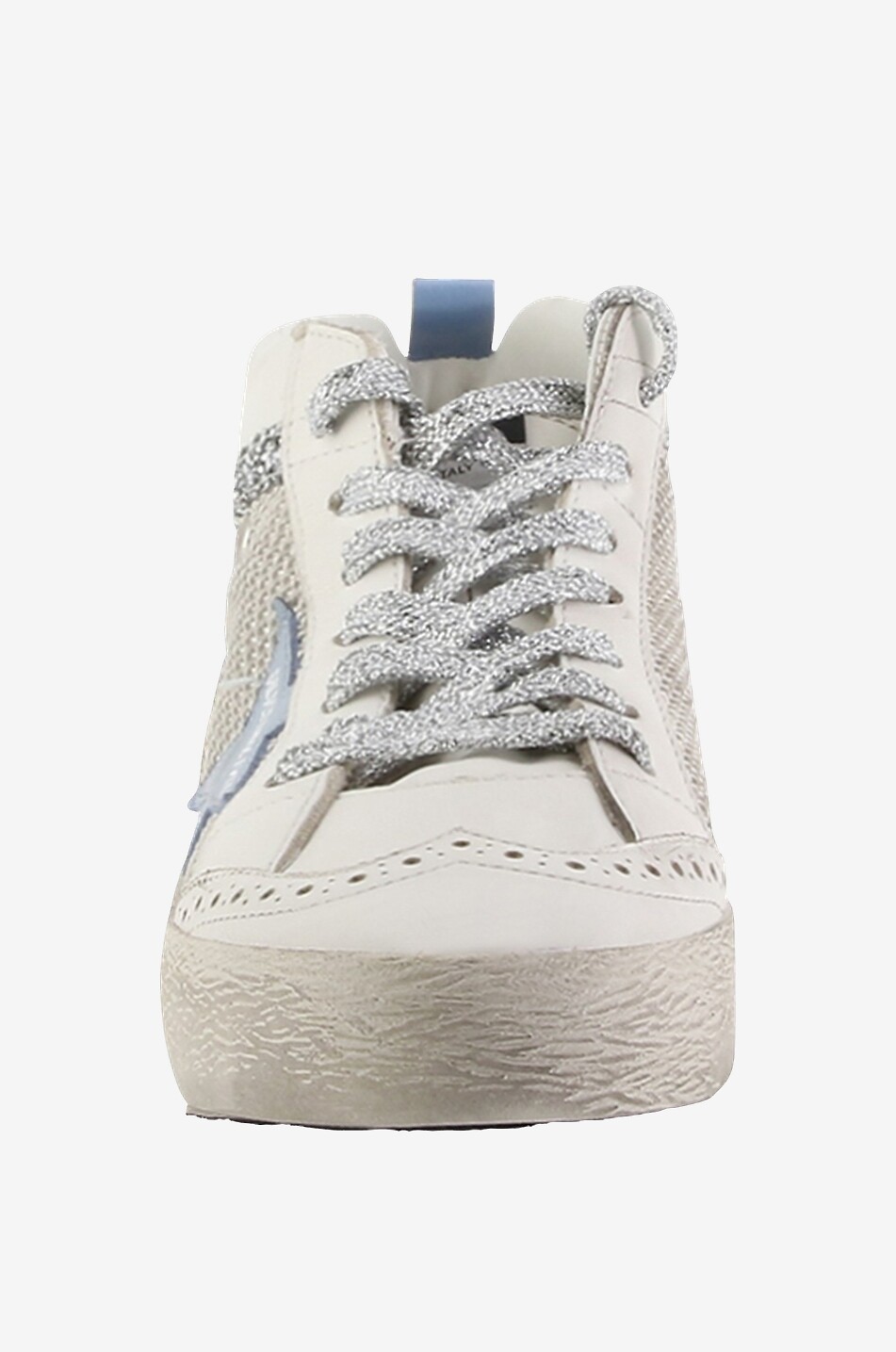 GOLDEN GOOSE Hohe Materialmix-Sneakers mit Glitter Mid-Star Damen CREMEFARBEN 2