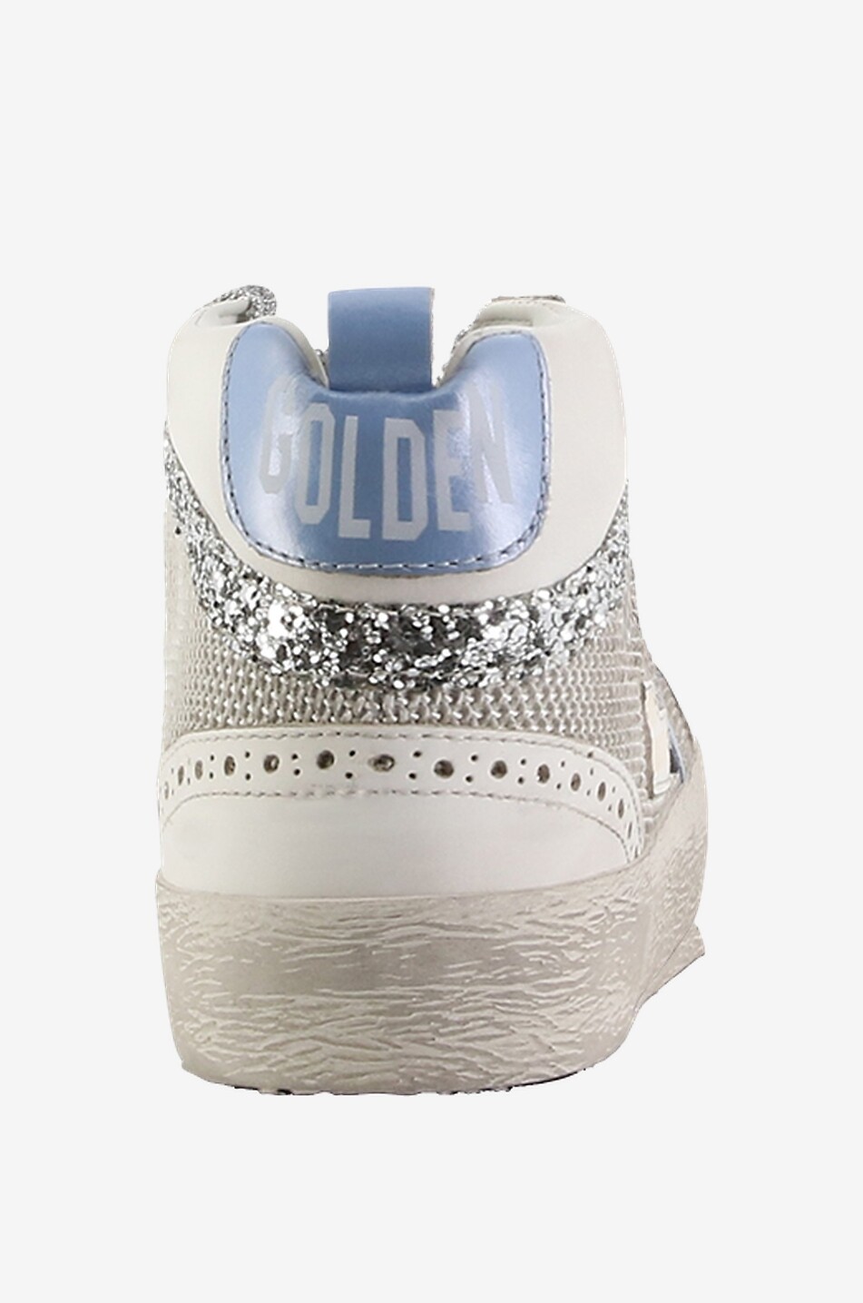 GOLDEN GOOSE Hohe Materialmix-Sneakers mit Glitter Mid-Star Damen CREMEFARBEN 4