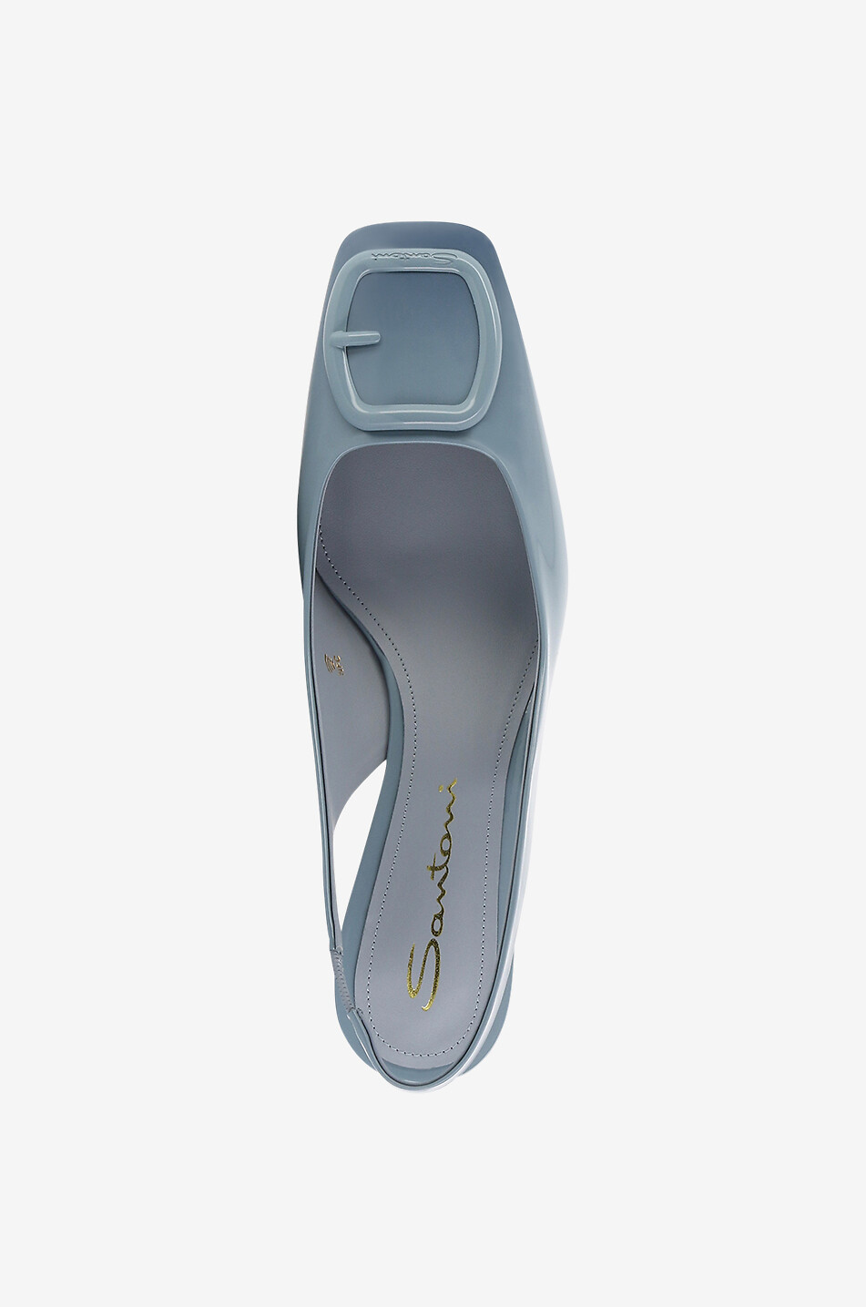 Escarpins à bride arrière et talon carré en cuir verni 55