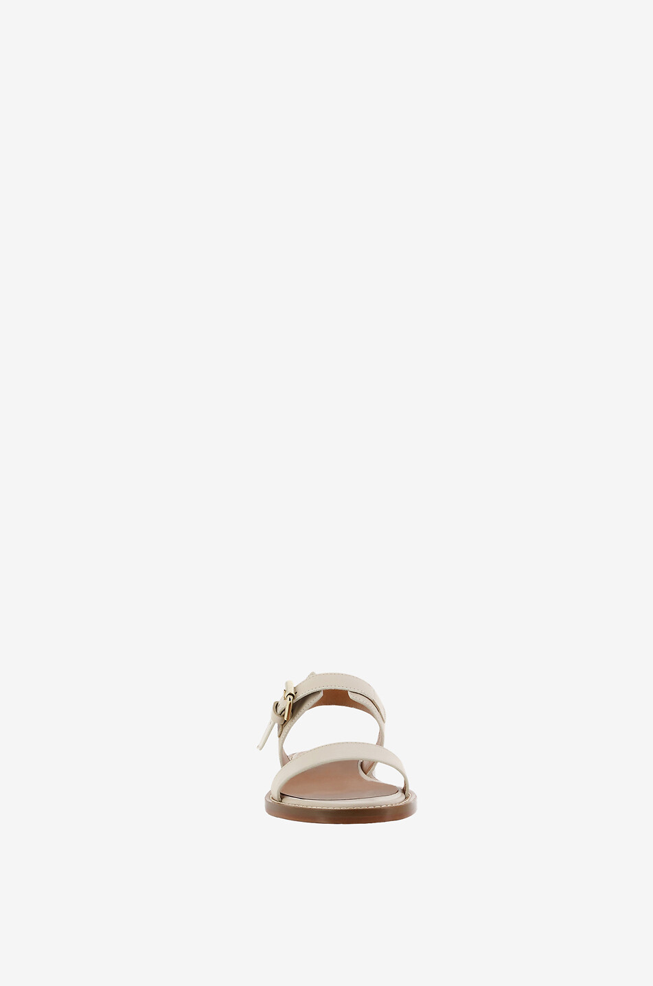 BONGENIE Flache Glattledersandalen Qi Damen CREMEFARBEN 2