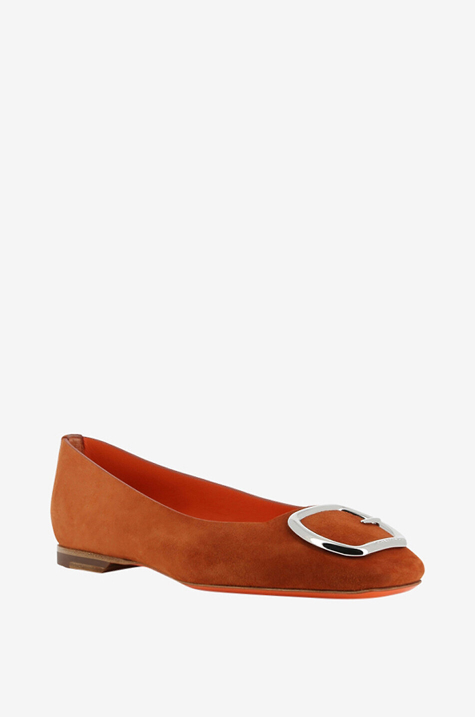SANTONI Suede ballet flats with square toes Women ORANGE 1