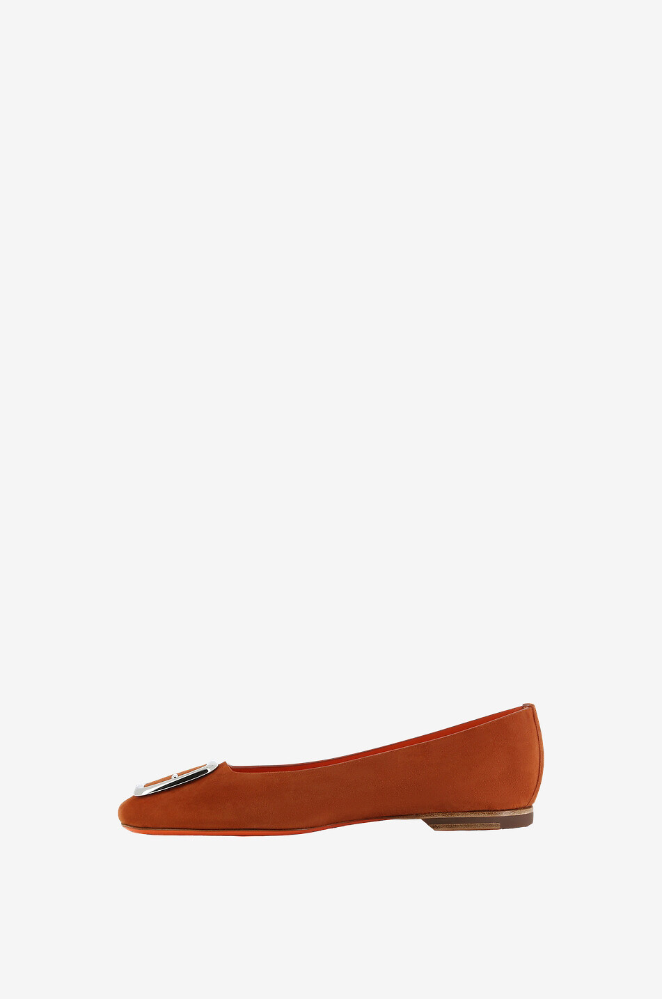 SANTONI Suede ballet flats with square toes Women ORANGE 3