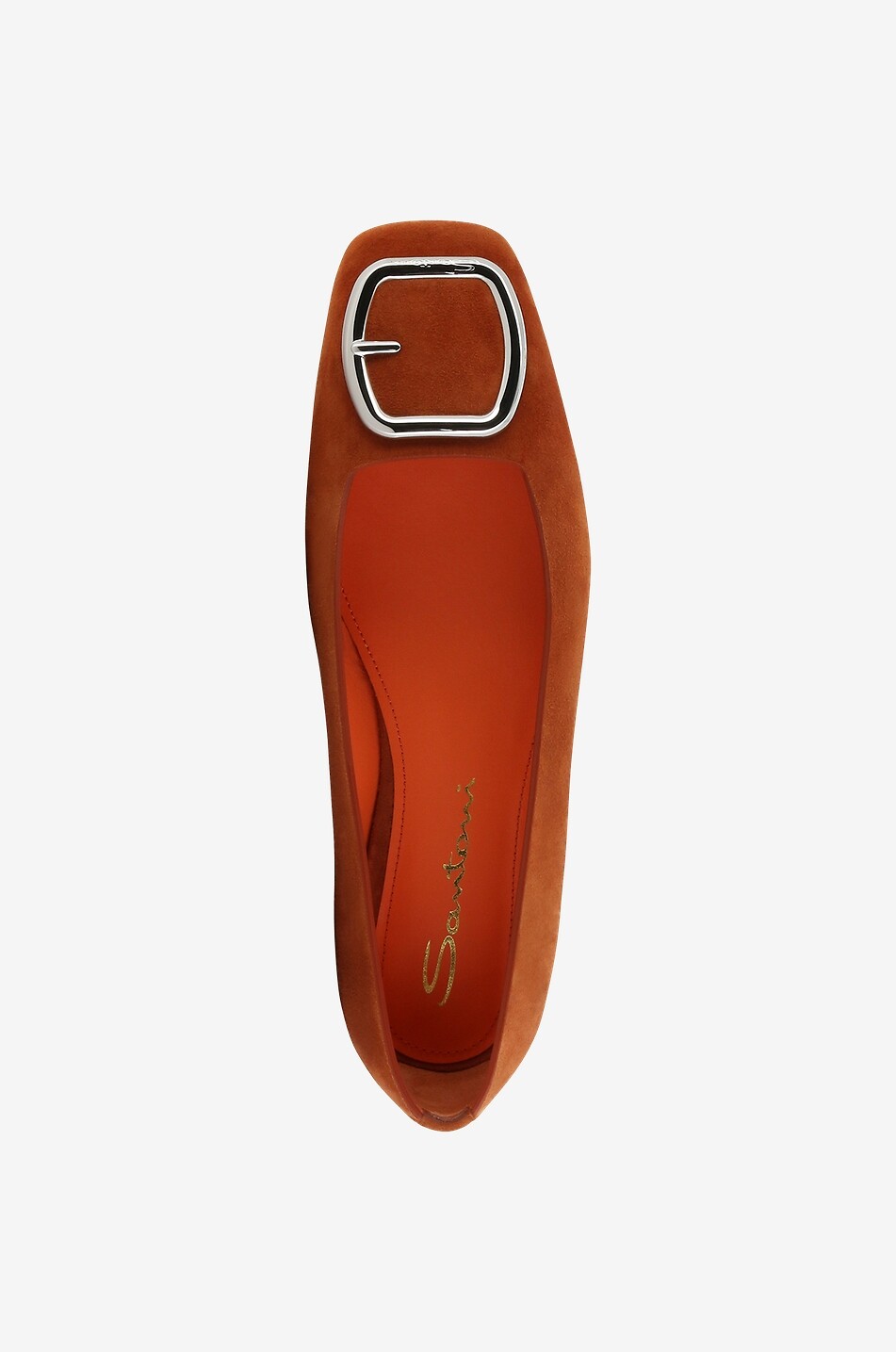 SANTONI Suede ballet flats with square toes Women ORANGE 5