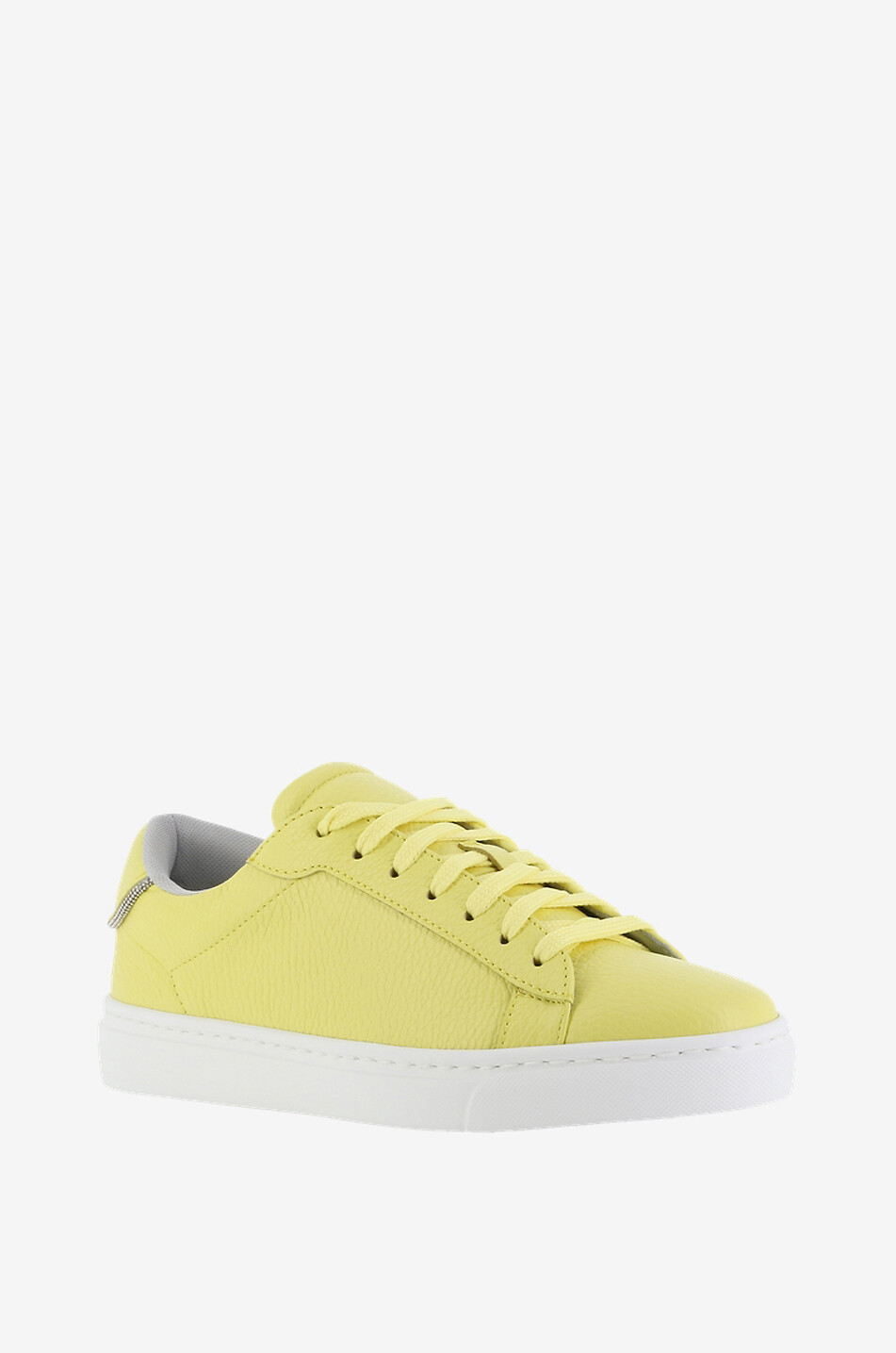FABIANA FILIPPI Dalila grained leather low-top lace-up sneakers Women YELLOW 1