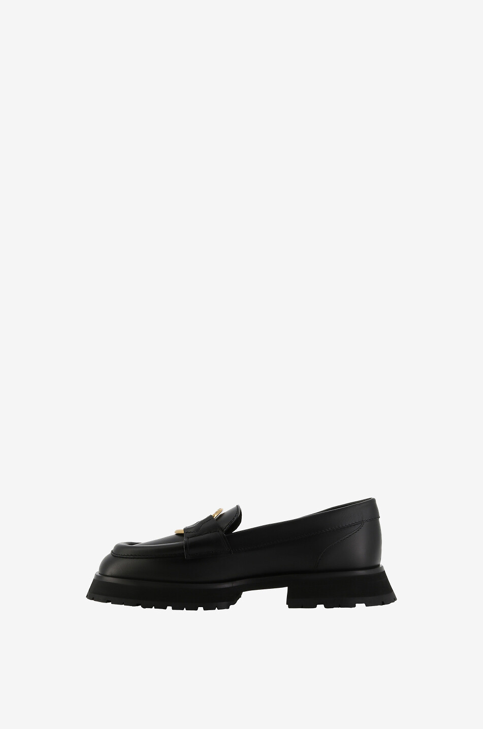 MONCLER Bell smooth leather loafers Women BLACK 3
