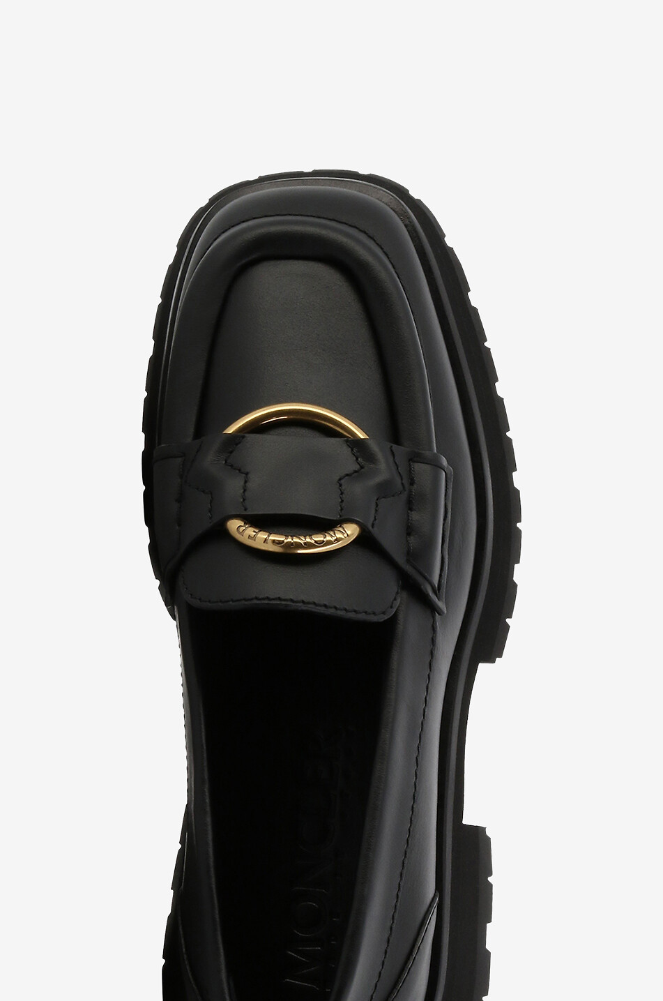 MONCLER Bell smooth leather loafers Women BLACK 5