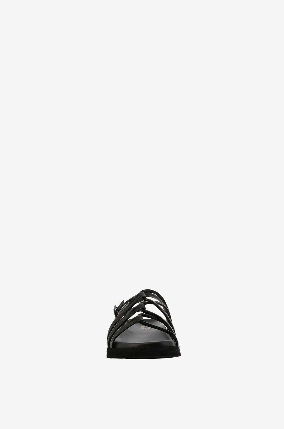 BONGENIE Flache Glattledersandalen Twist Damen SCHWARZ 2