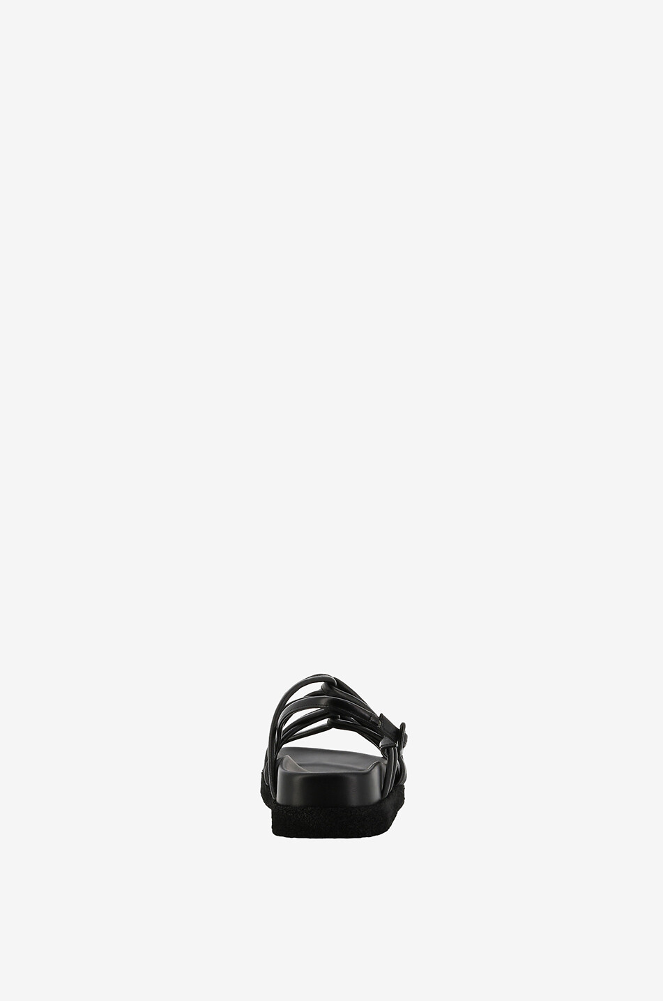 BONGENIE Twist flat smooth leather sandals Women BLACK 4
