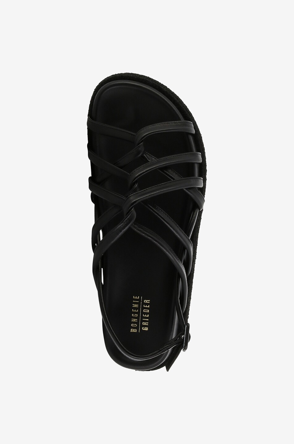 BONGENIE Flache Glattledersandalen Twist Damen SCHWARZ 5