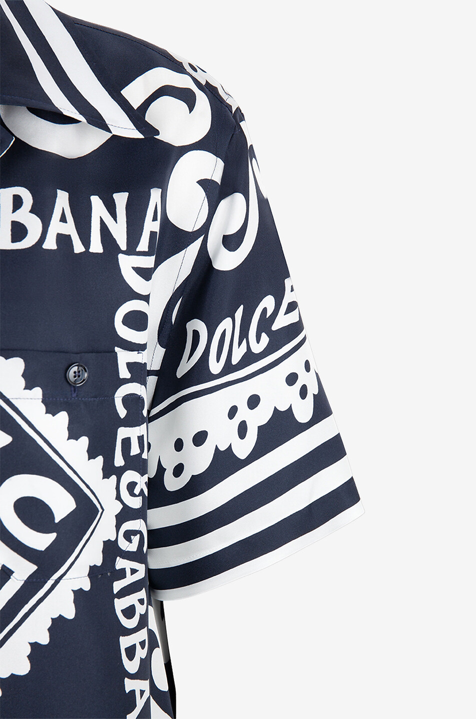 DOLCE & GABBANA Chemise à manches courtes en soie Hawaii Marine Homme BLEU FONCE 3