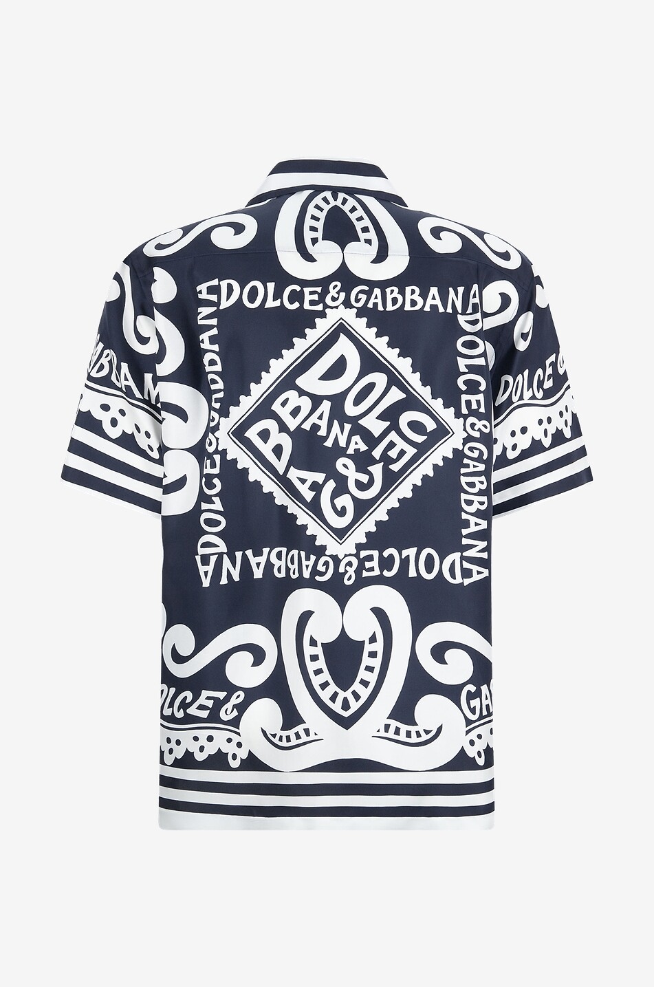 DOLCE & GABBANA Chemise à manches courtes en soie Hawaii Marine Homme BLEU FONCE 2