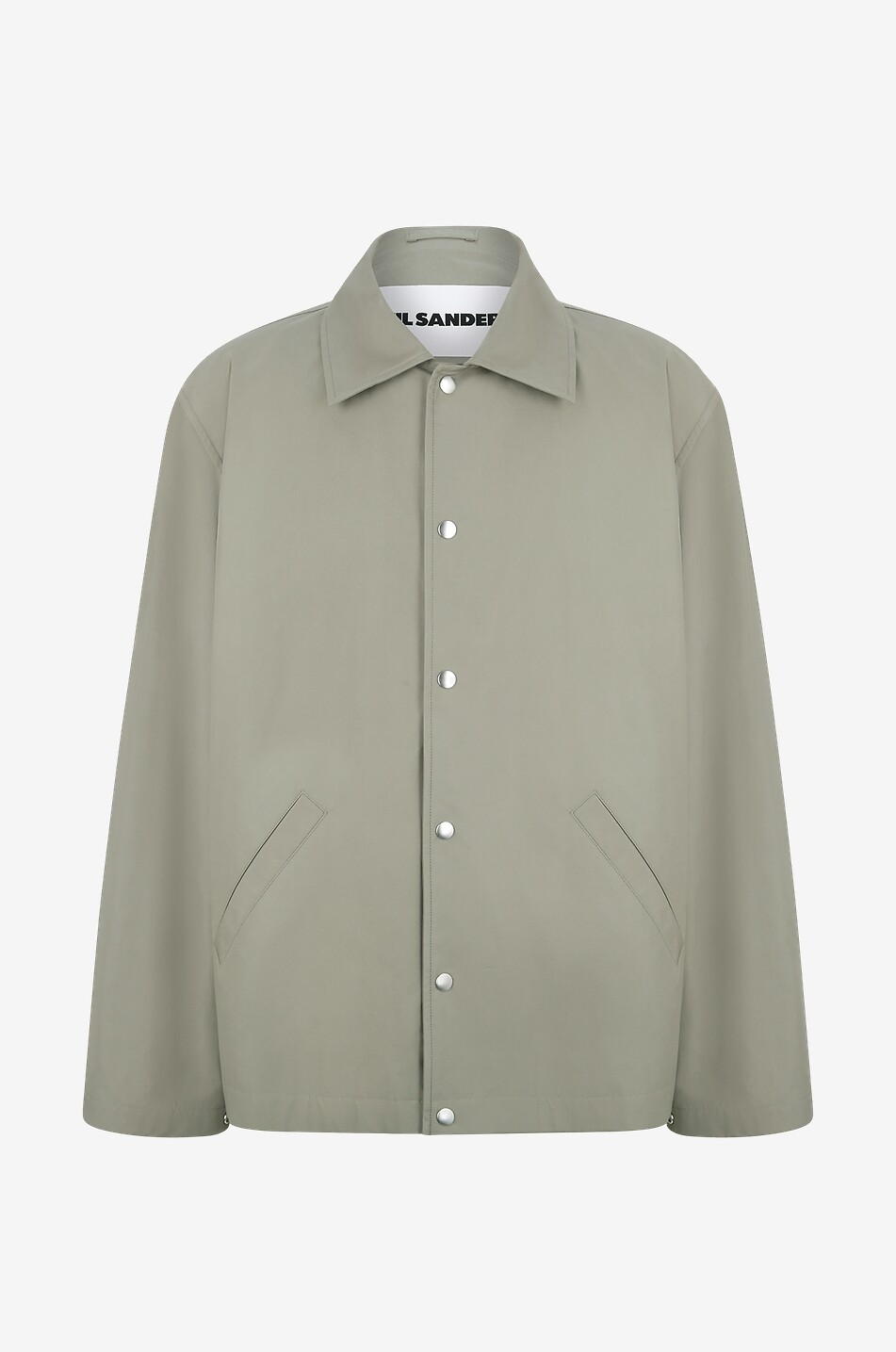 Logo printed dry touch cotton shirt jacket