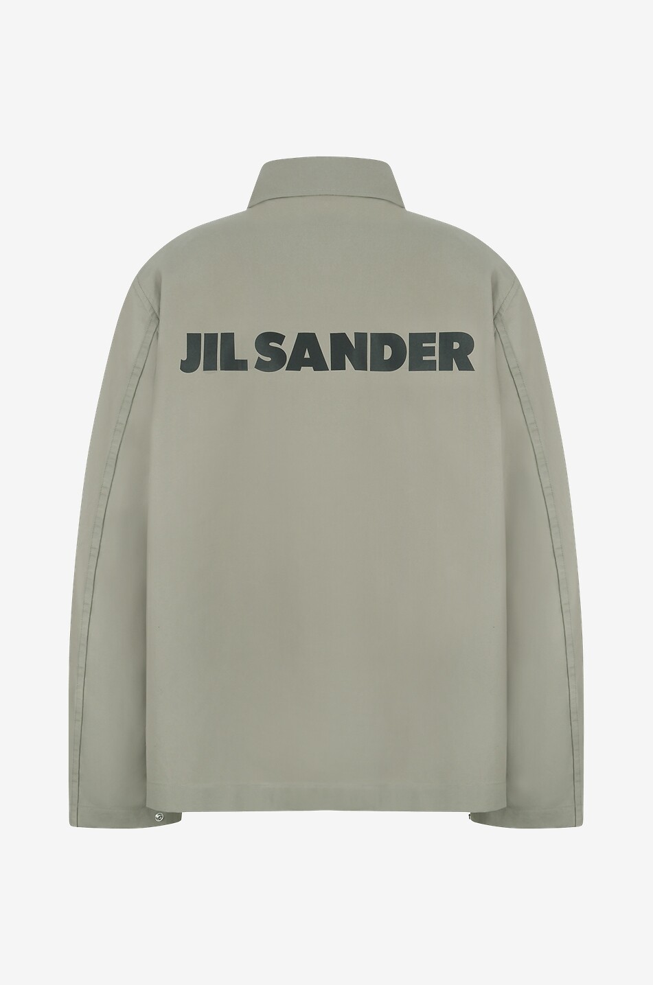 Logo printed dry touch cotton shirt jacket