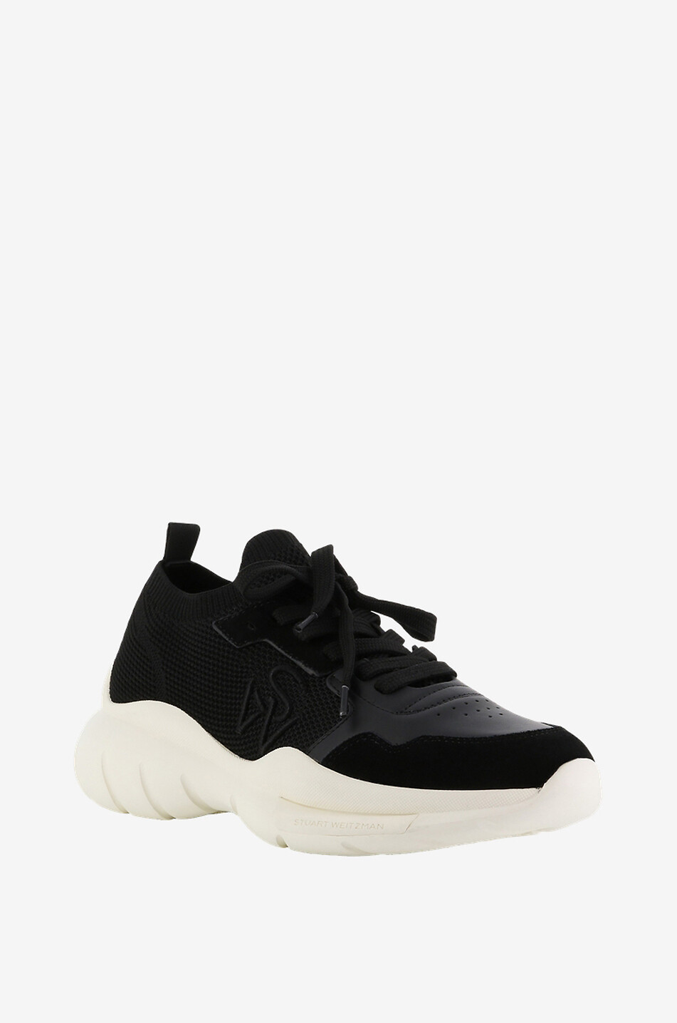 STUART WEITZMAN Niedrige Strick- und Ledersneakers 5050 Damen SCHWARZ 1