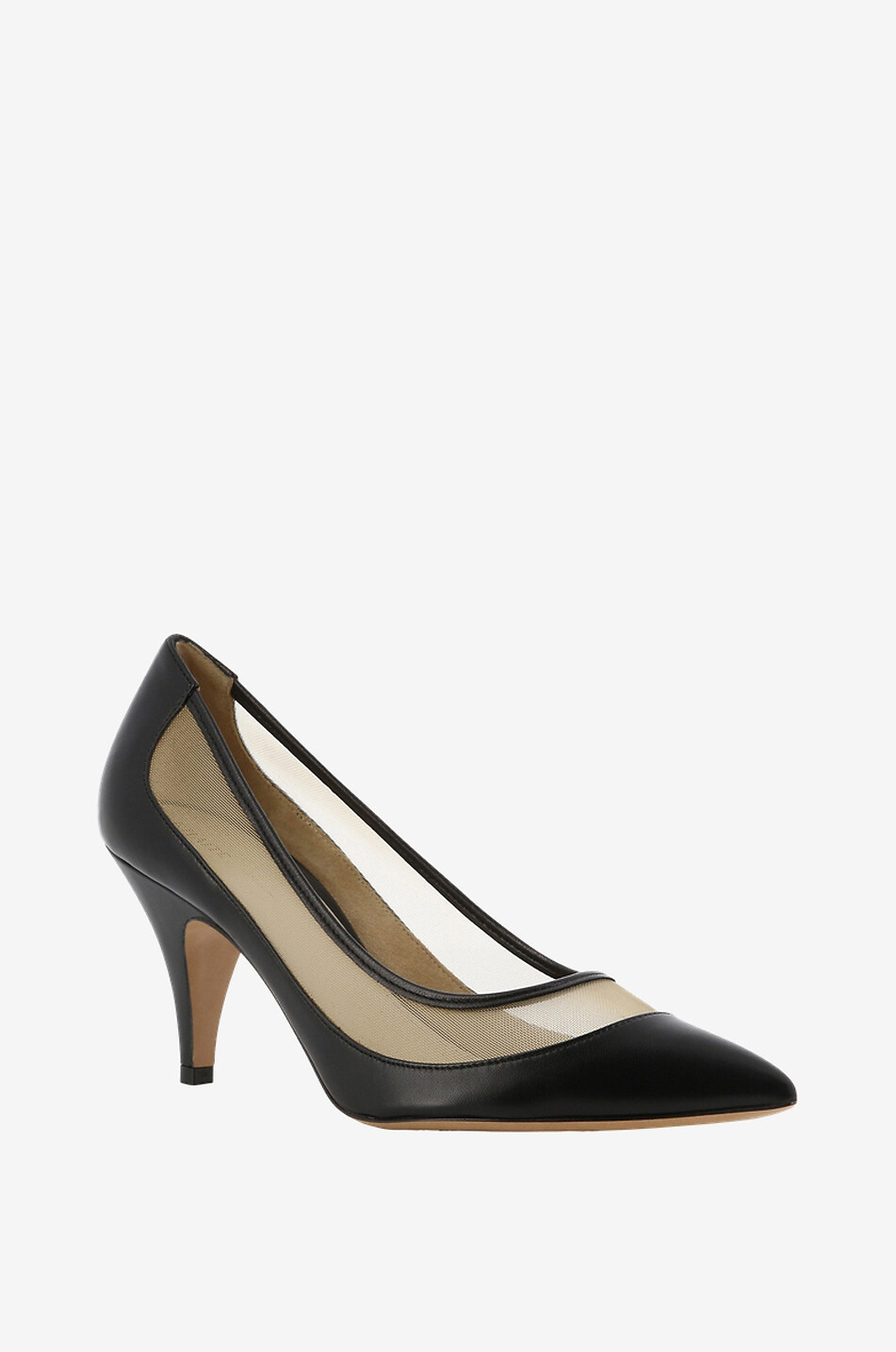 River Iconic 85 leather and mesh pumps