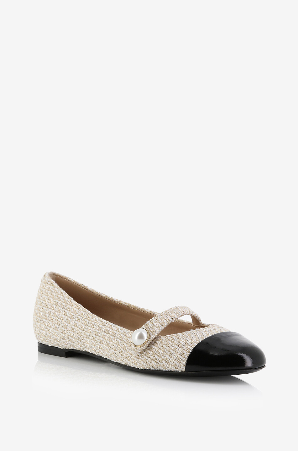 Ballerines en tweed et cuir Divy