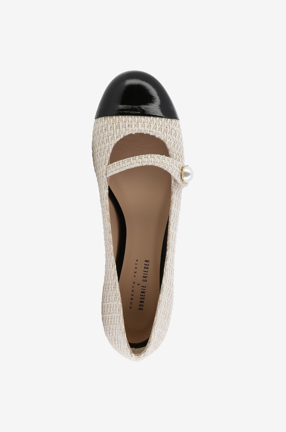 Ballerines en tweed et cuir Divy