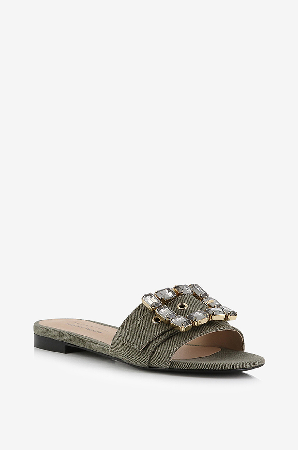 Mules plates en denim Fade