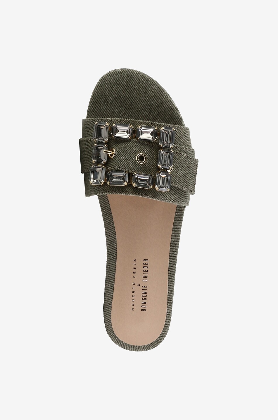 Mules plates en denim Fade