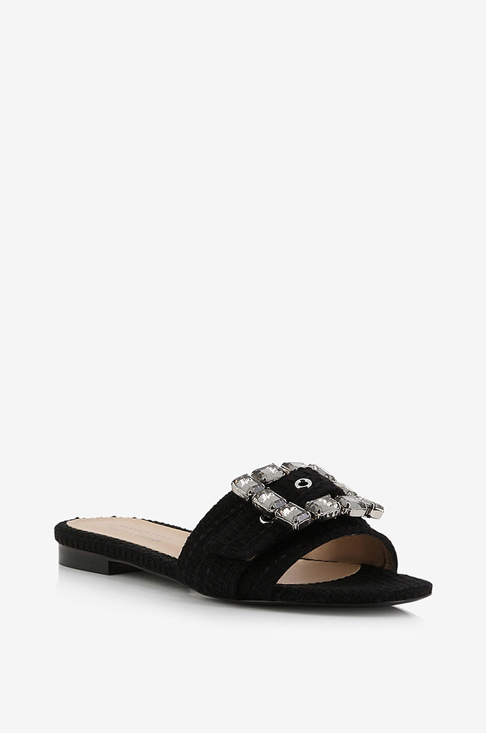 Flache Tweedpantoletten Fade