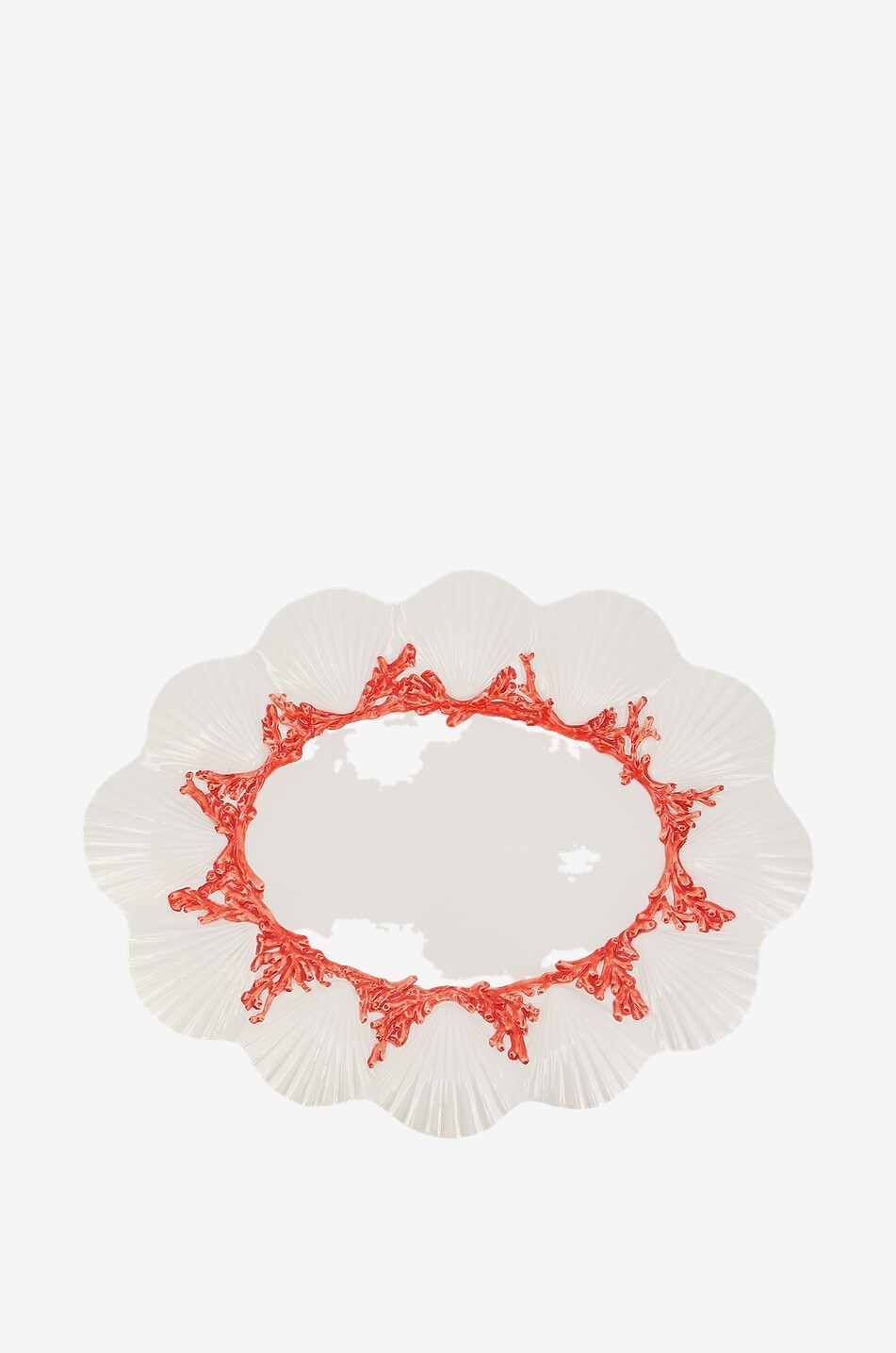 LES OTTOMANS Saint Jacques oval ceramic tray Home WHITE 1