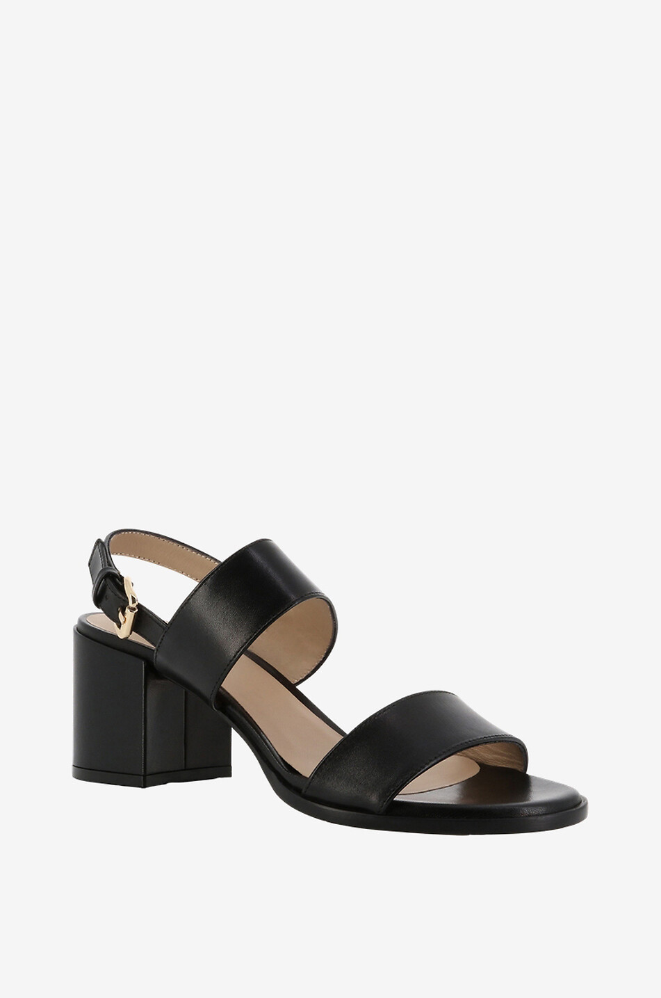 Sandales à talon carré en cuir nappa Assia 65