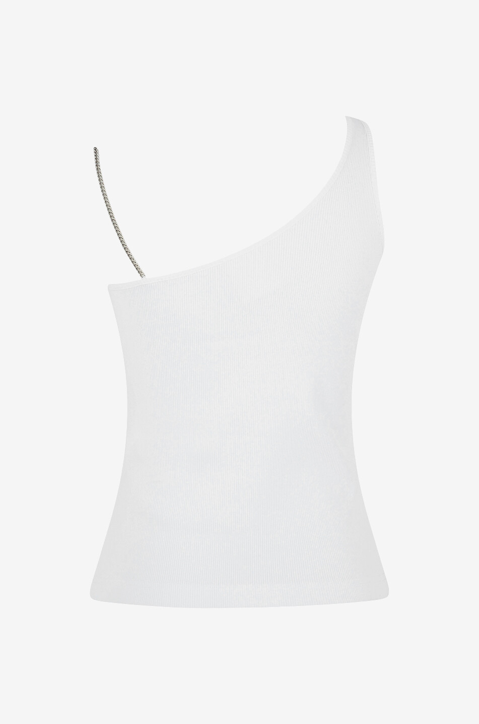 GIVENCHY Asymmetrisches Ripp-Jersey-Tanktop mit Kettenträger 4G Damen WEISS 2