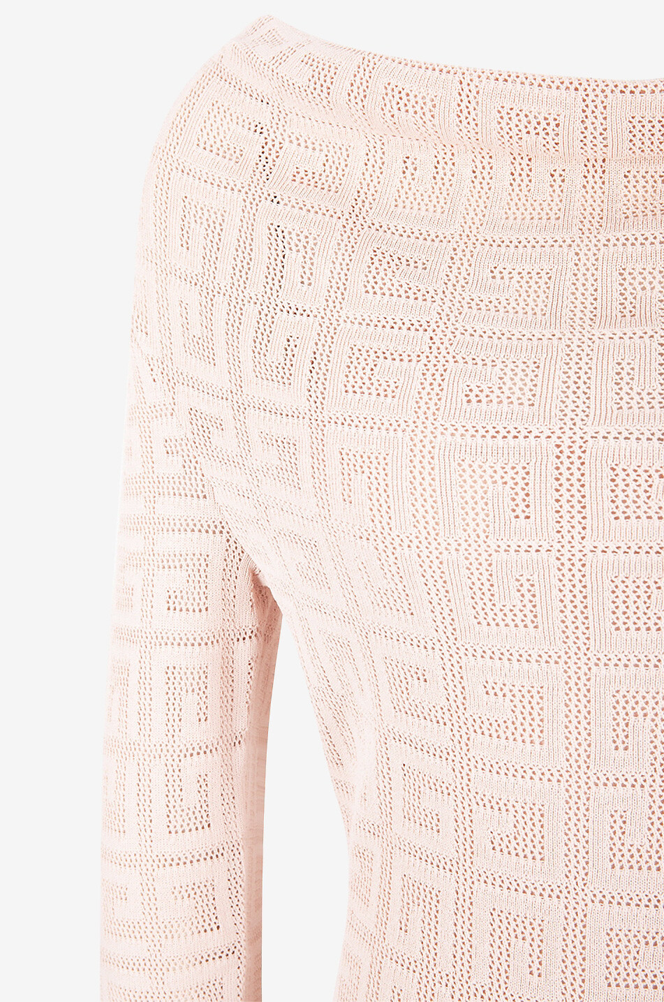 GIVENCHY Pull ajouré à col bénitier 4G Femme ROSE CLAIR 3