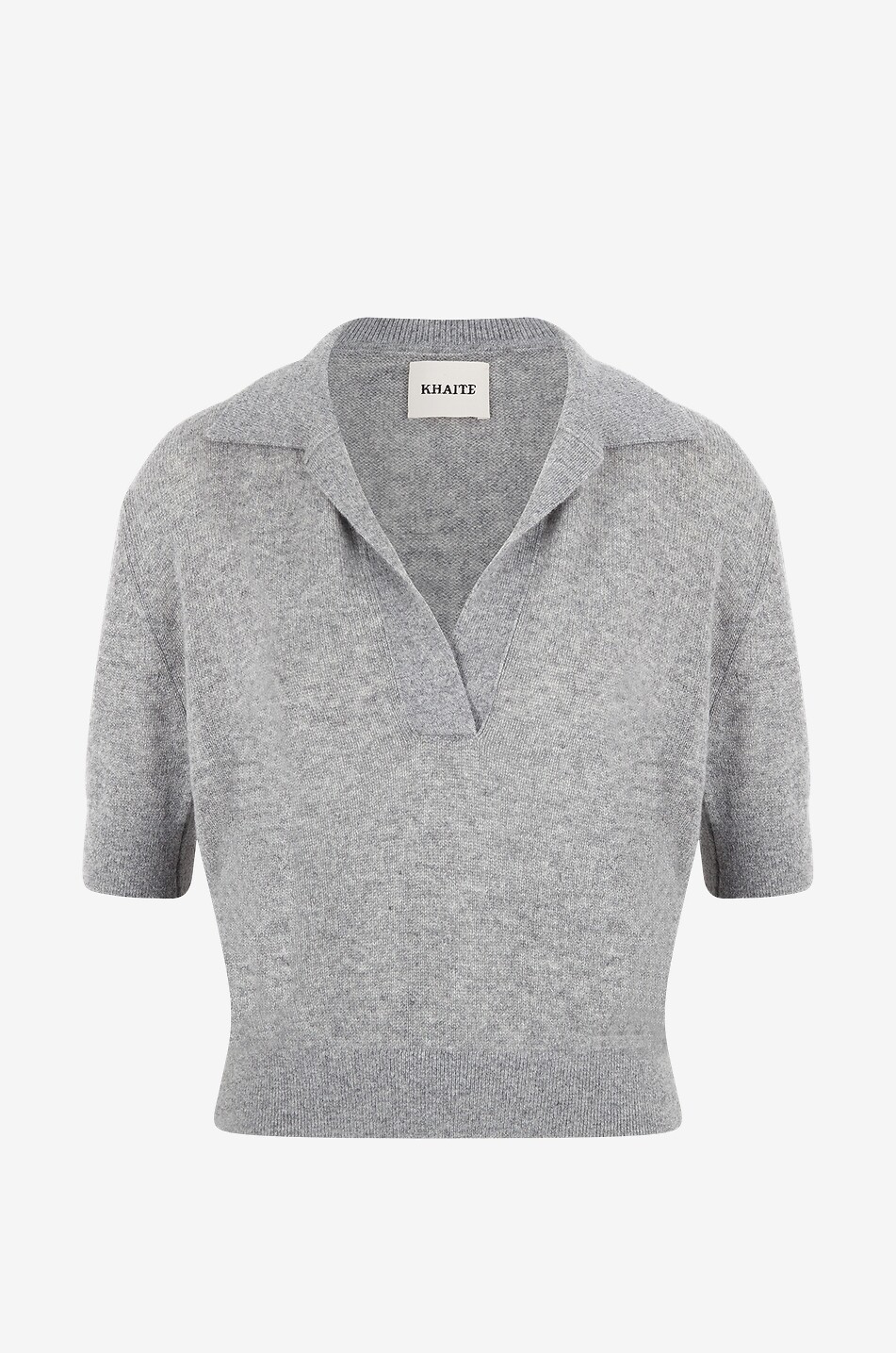 KHAITE Kaschmir-Polopullover The Shrunken Jo Damen GRAU 1