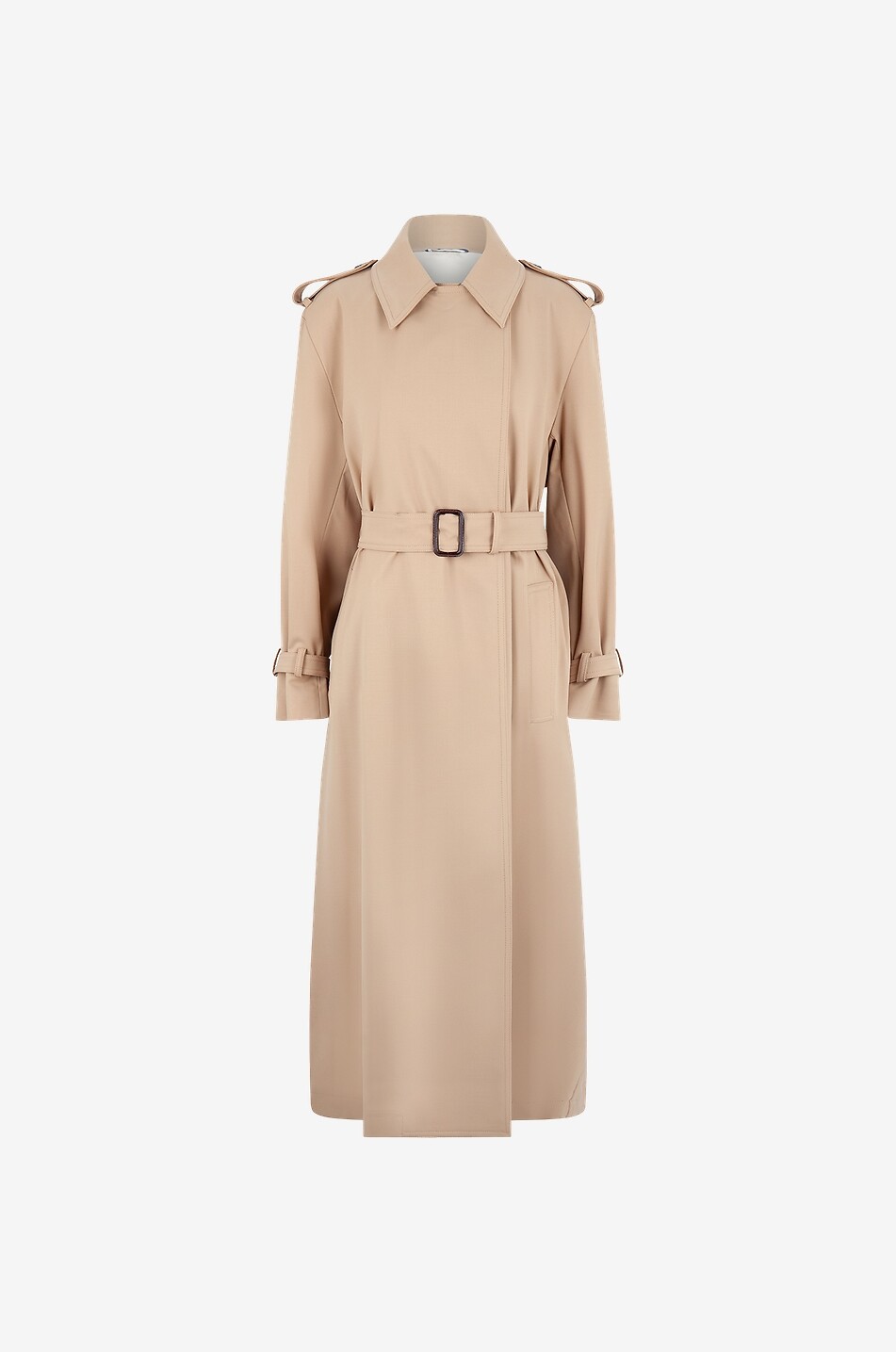 WEEKEND MAX MARA Giostra long wool twill trench coat Women BEIGE 1